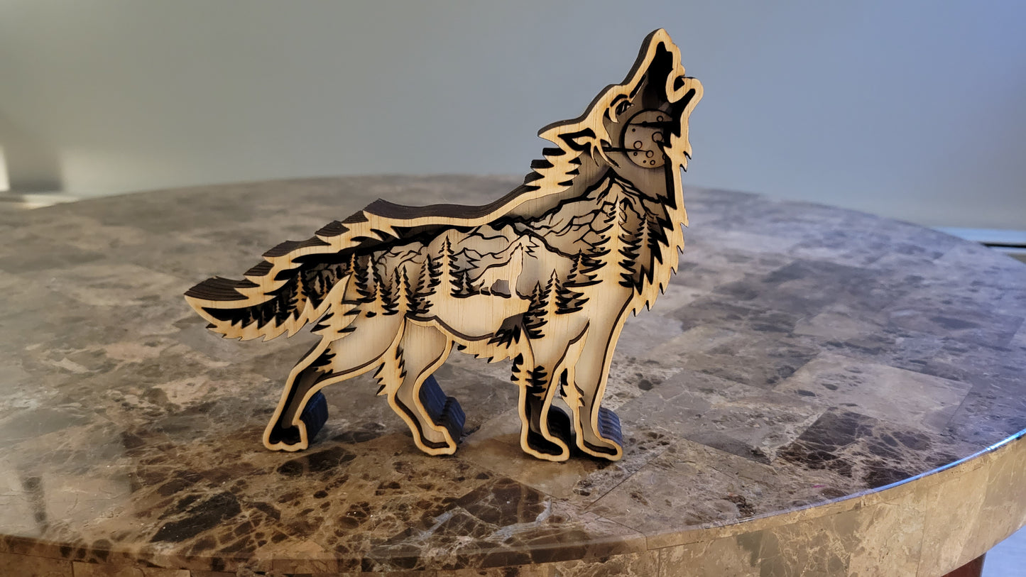 Layered Howling Wolf