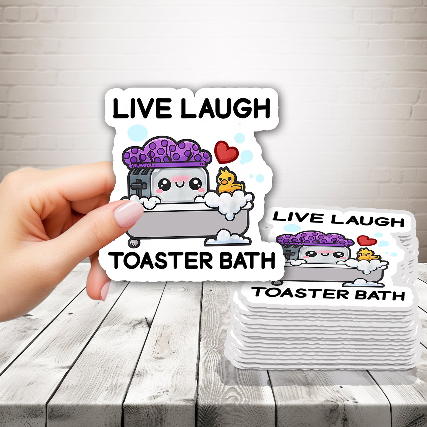 Live Laugh Toaster Bath Sticker